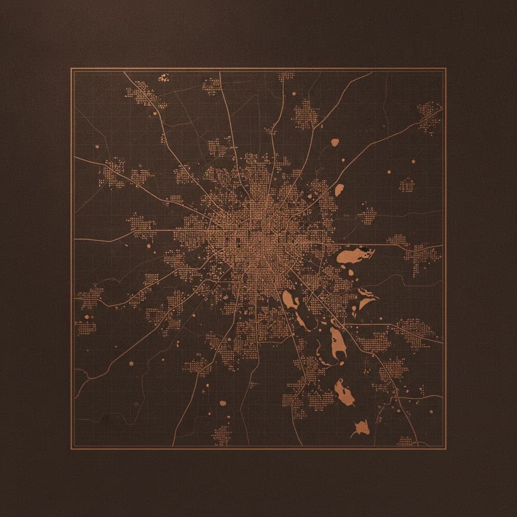 Stylized map of the Orlando, Florida service area